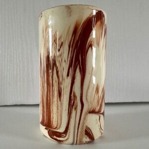 Rocky Mountain Clay Marbled Ceramic Cylinder Vase Terracotta Cream Made in USA